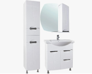 Зеркало-шкаф Bellezza Глория 75см правый белый 00000006240